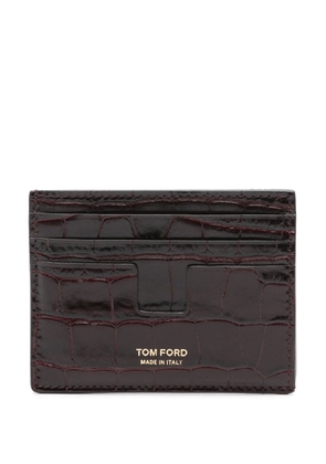 TOM FORD crocodile-embossed leather cardholder - Red
