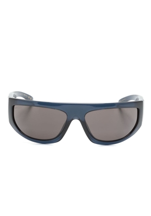 Gucci Eyewear logo-plaque shield-frame sunglasses - Blue