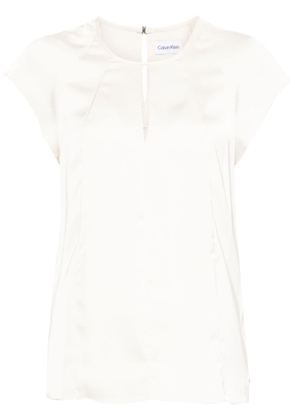 Calvin Klein keyhole-neck satin blouse - Neutrals