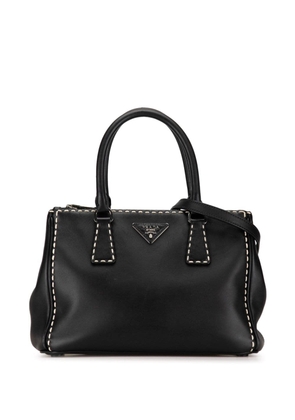 Prada Pre-Owned 21st Century Small City Calf Hand Stitched Galleria Double Zip Tote satchel - Black