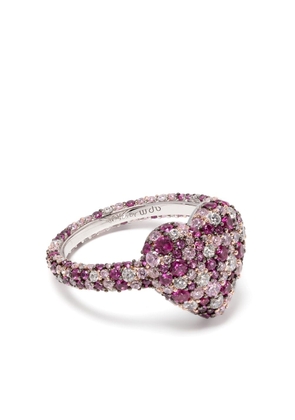 APM Monaco heart-motif crystal-embellished ring - Silver