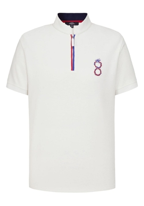 Shanghai Tang 8 Shape short-sleeved polo shirt - White