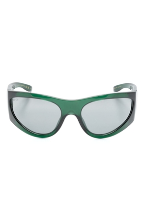 Gucci Eyewear wraparound-frame translucent sunglasses - Green