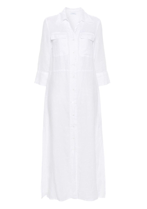 Malo linen shirt dress - White