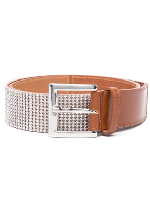 ERMANNO FIRENZE rhinestone-embellished leather belt - Brown