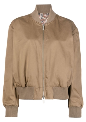 Emporio Armani long-sleeve cotton bomber jacket - Neutrals