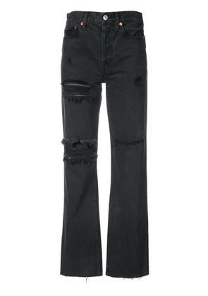 RE/DONE distressed high waisted jeans - Black