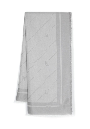Elisabetta Franchi logo-jacquard striped scarf - Grey