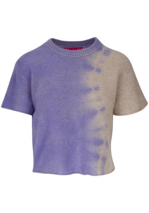 The Elder Statesman tie-dye knitted cashmere T-shirt - Purple