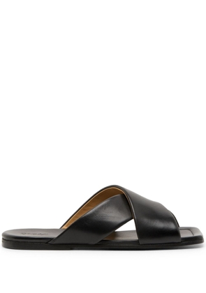 Marsèll square-toe leather slides - Black