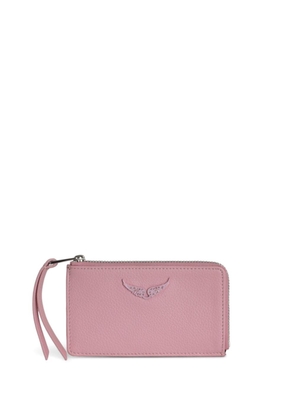 Zadig&Voltaire Wings-plaque leather cardholder - Pink