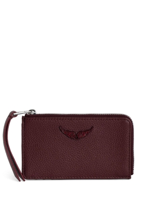 Zadig&Voltaire Wings-plaque leather cardholder - Red
