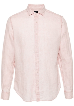 Boggi Milano spread-collar linen shirt - Pink