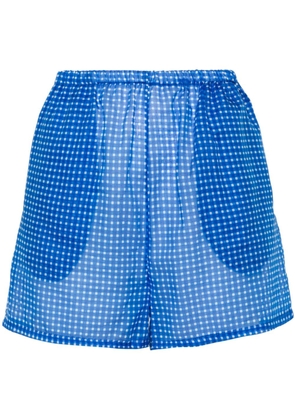Ermanno Scervino gingham-print cotton shorts - Blue