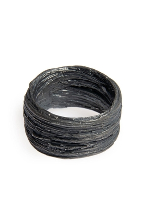 Detaj wide-band textured ring - Black