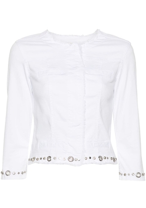 LIU JO crystal-embellished denim jacket - White