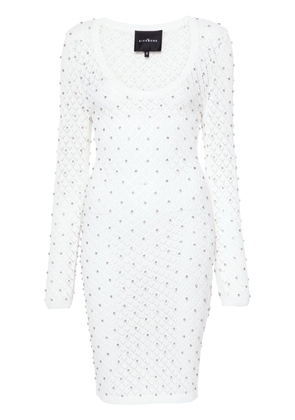 John Richmond crystal-embellished knitted mini dress - White