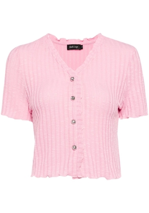 tout a coup ribbed button-up T-shirt - Pink