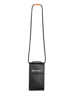 Palm Angels logo-print leather phone bag - Black