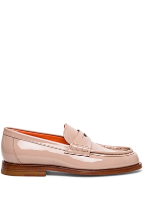 Santoni leather penny loafers - Neutrals