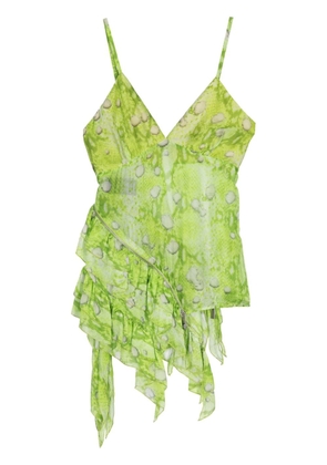 John Richmond snakeskin-print mini dress - Green