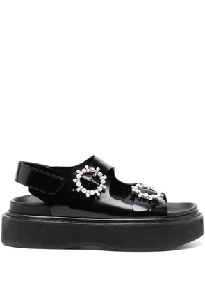 Simone Rocha crystal-embellished leather sandals - Black