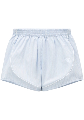 Alexander Wang logo-embroidered striped shorts - Blue