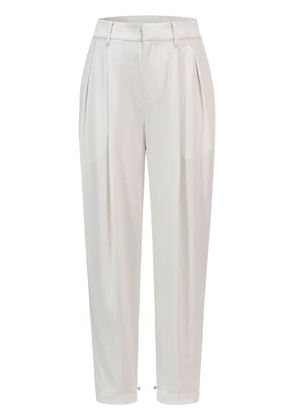 Shanghai Tang tapered-leg silk trousers - White