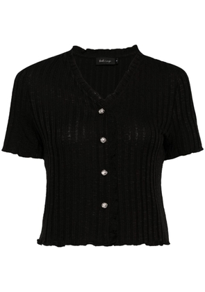 tout a coup button-up ribbed T-shirt - Black