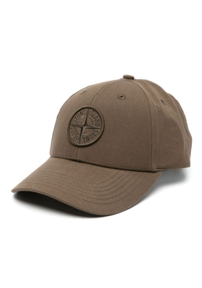 Stone Island emboidered-logo cotton cap - Green