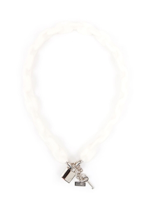 MM6 Maison Margiela padlock chain-link necklace - White