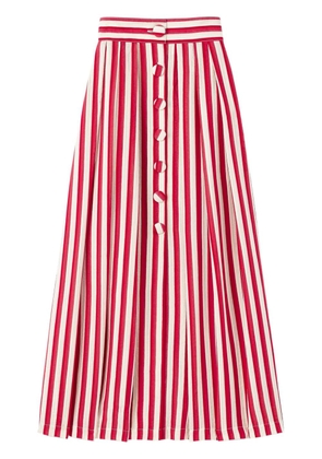 DESTREE Irving striped high-waisted skirt - Red