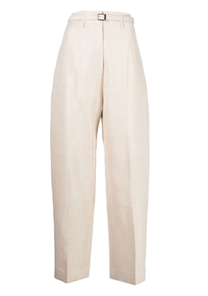 GIA STUDIOS tapered wool-linen trousers - White