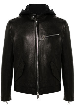 DONDUP leather biker jacket - Black