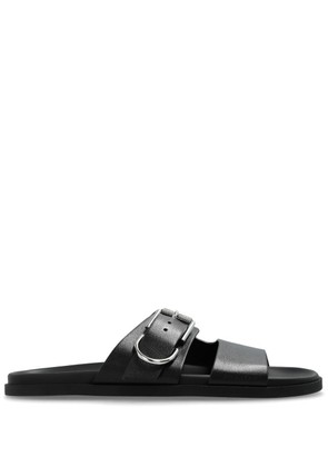 Givenchy decorative buckle leather slip-on sandals - Black