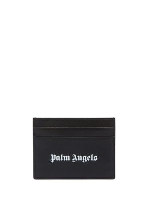 Palm Angels logo-print leather card holder - Black