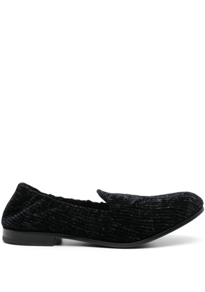 Giorgio Armani glittered textured-velvet loafers - Black
