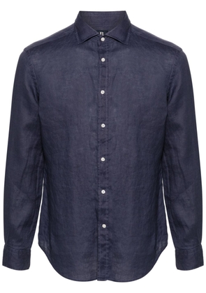 Boggi Milano spread-collar linen shirt - Blue