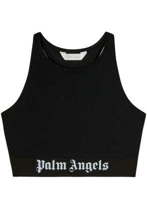 Palm Angels logo-underband compression top - Black