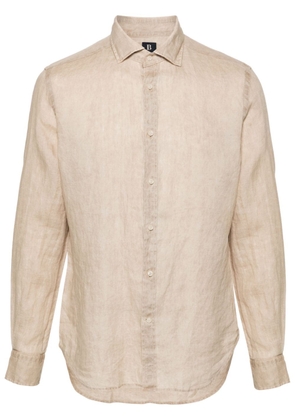 Boggi Milano spread-collar linen shirt - Neutrals