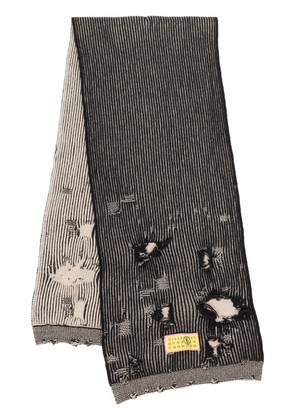 MM6 Maison Margiela Numbers-motif ribbed scarf - Black