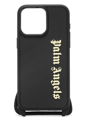 Palm Angels logo-embossed iPhone 15 Pro case - Black