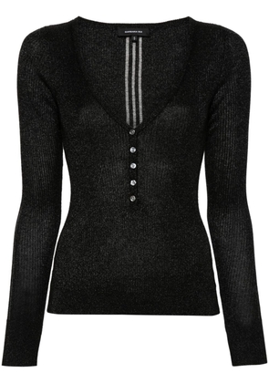Barbara Bui lurex fine-knit top - Black