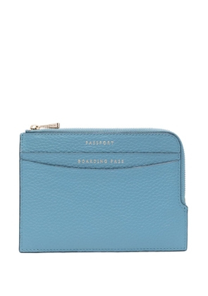 Aspinal Of London zip-up leather travel wallet - Blue