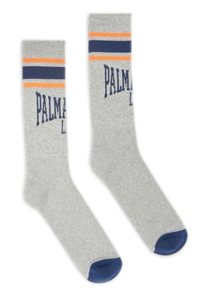 Palm Angels logo-jacquard socks - Grey