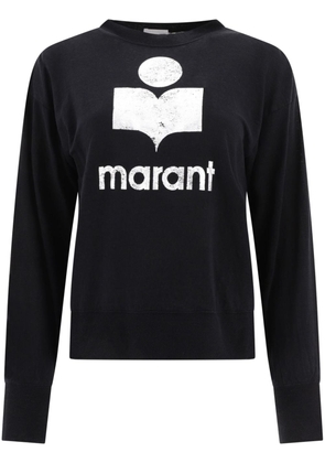ISABEL MARANT logo-print linen T-shirt - Black