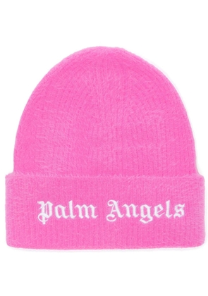 Palm Angels logo-embroidered wool beanie - Pink
