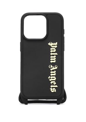 Palm Angels logo-embossed iPhone 15 case - Black