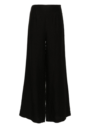 120% Lino high-waist linen palazzo trousers - Black