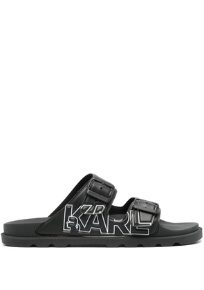 Karl Lagerfeld logo-embossed buckled sandals - Black